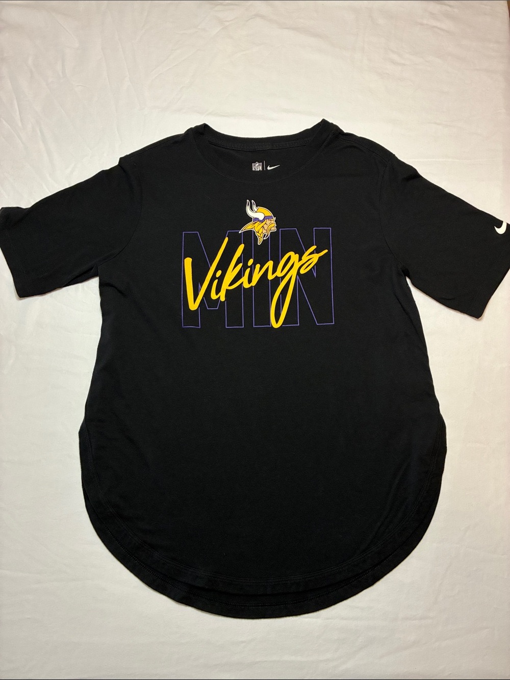Nike Black Minnesota Vikings Script Logo Tee
